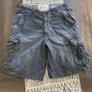 Abercrombie & Fitch blue pinstripe cargo shorts